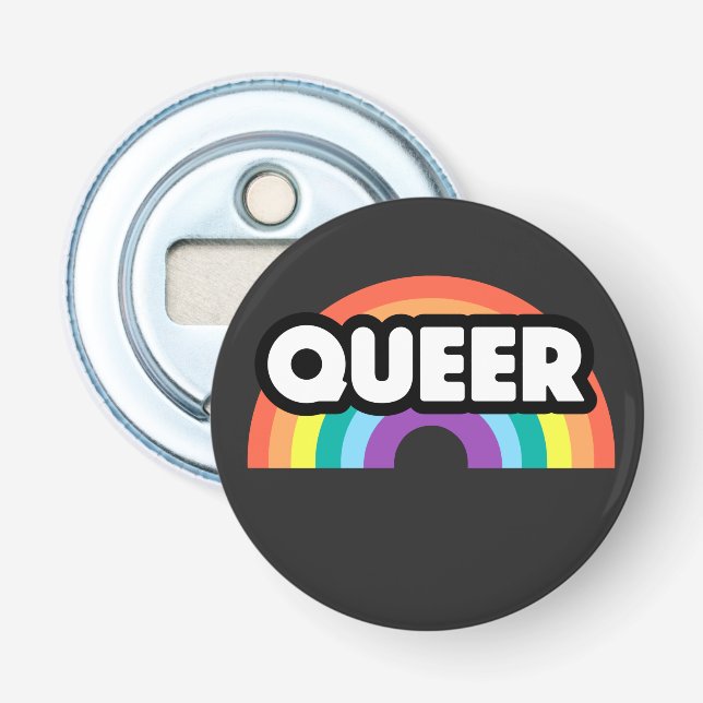 pride- Queer rainbow love is love.          Bottle Opener (Front)