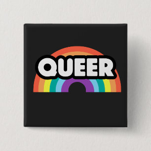 pride- Queer rainbow love is love.         Button