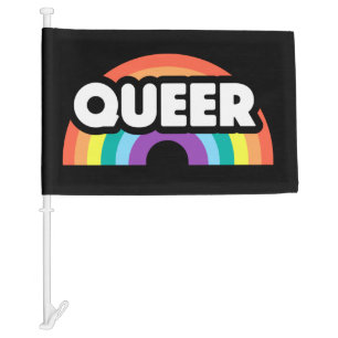 pride- Queer rainbow love is love. Car Flag