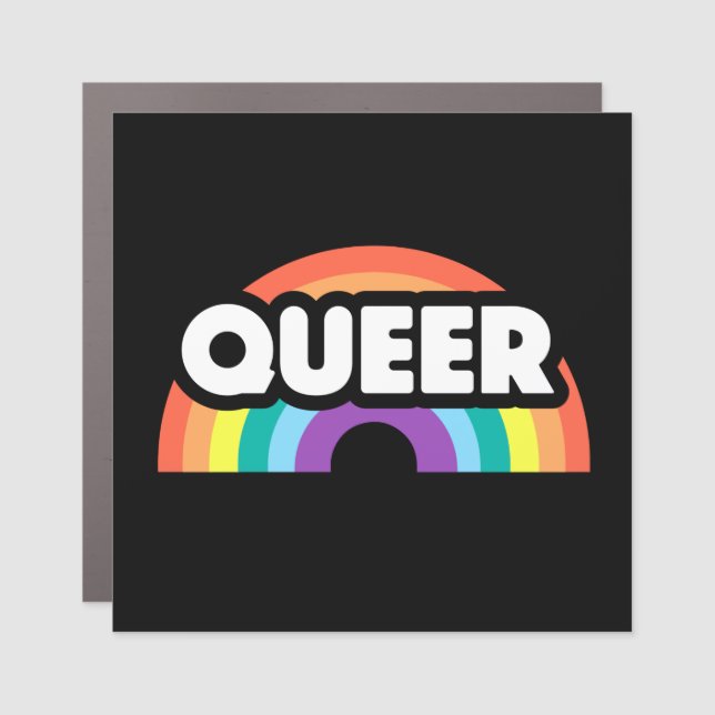pride- Queer rainbow love is love.      Car Magnet (Front)