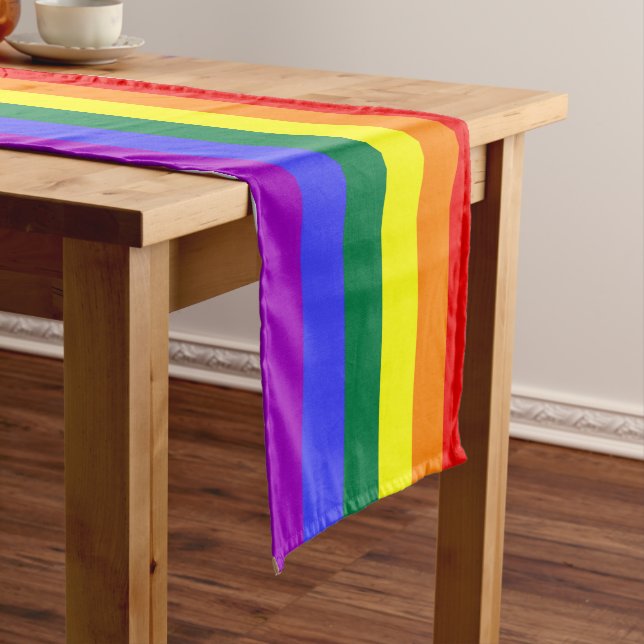 Pride rainbow 16" X 108" large table runner (In Situ)