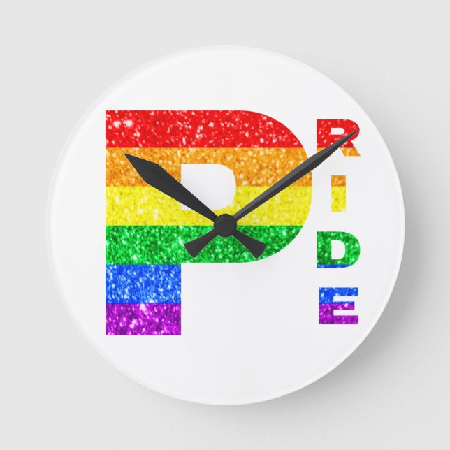 "PRIDE" RAINBOW #3 ROUND CLOCK (Front)