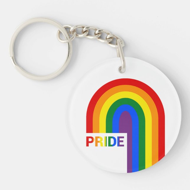 Pride Rainbow Acrylic  Keychain (Front)