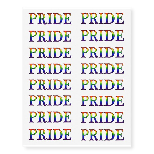 Pride (rainbow background) tattoos (Front)