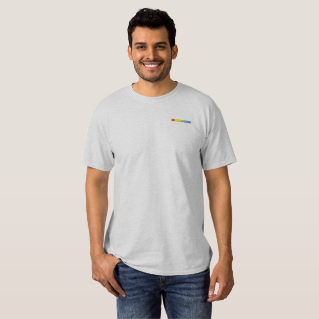 Pride Rainbow bar Embroidered T-Shirt (Front Full)