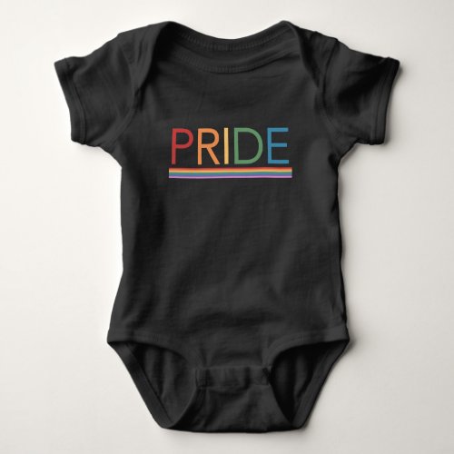 PRIDE Rainbow Black Baby Bodysuit