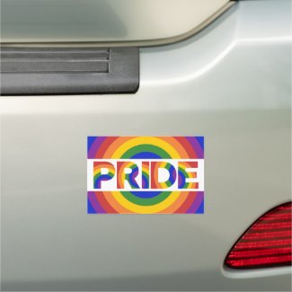 Pride Rainbow Bullseye Car Magnet