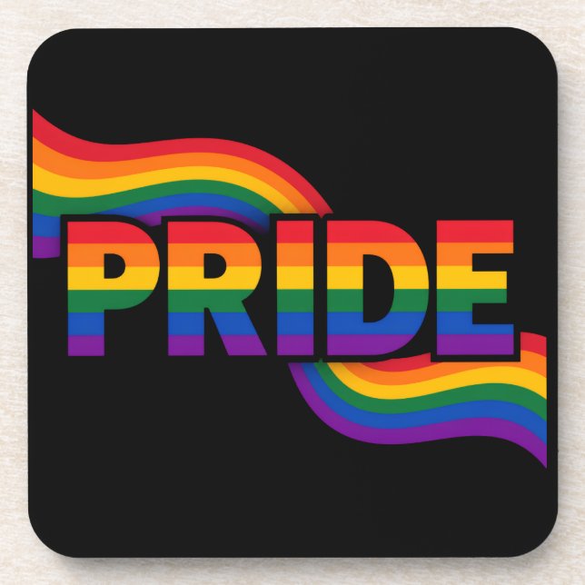 Pride Rainbow Celebration Beverage Coaster (Front)