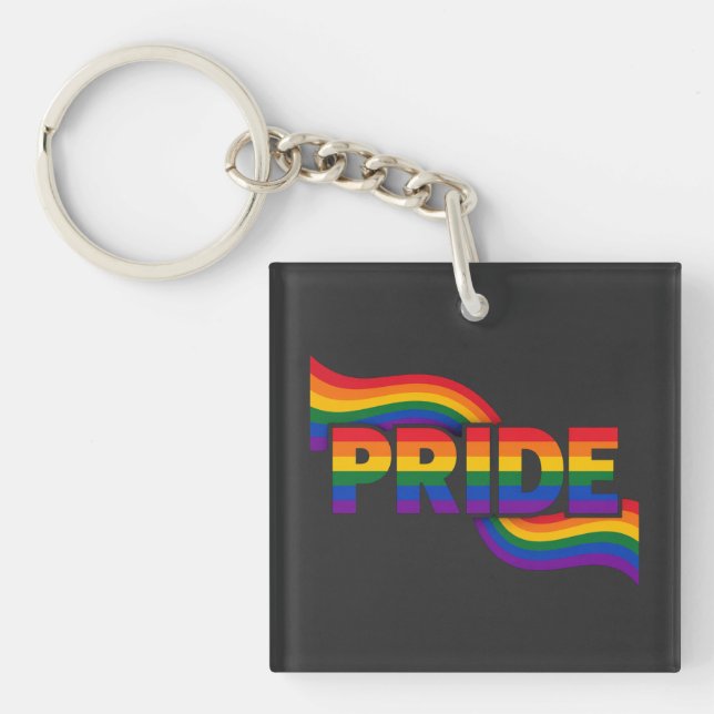 Pride Rainbow Celebration Keychain (Front)