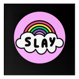 Pride- rainbow color with clouds. acrylic print