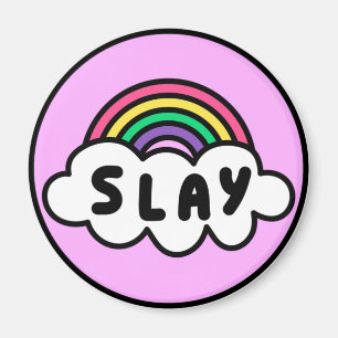 Pride- rainbow color with clouds.              magnet