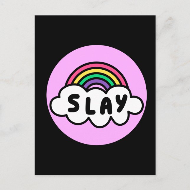Pride- rainbow color with clouds.    postcard (Front)