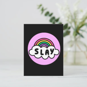 Pride- rainbow color with clouds. postcard