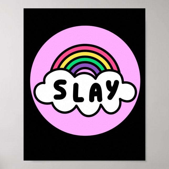 Pride- rainbow color with clouds. poster (Front)