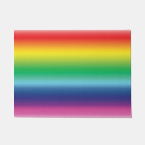 pride rainbow colors flag lgbt doormat Zazzle