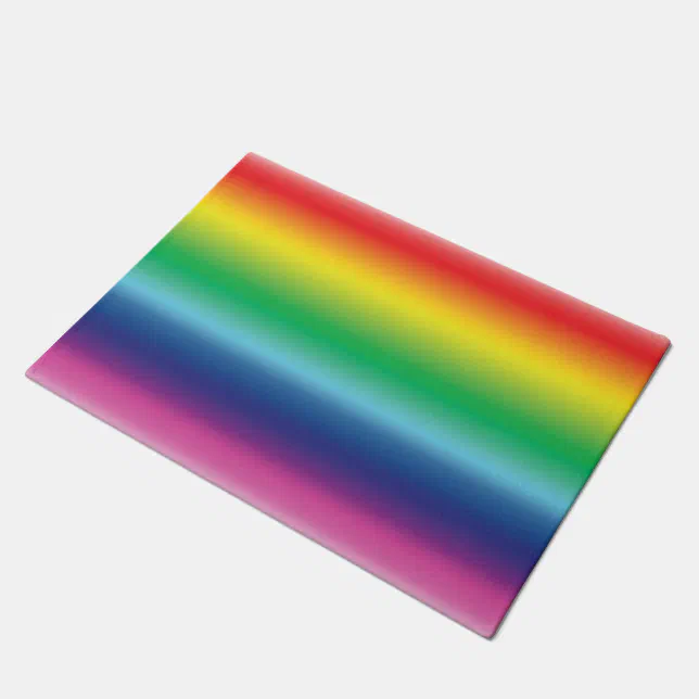 pride rainbow colors flag lgbt doormat Zazzle