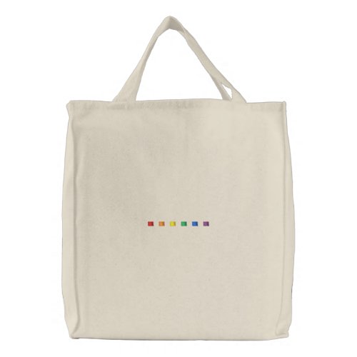 Pride rainbow colors lgbtq gay flag minimalist embroidered tote bag
