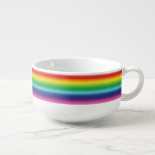 Pride rainbow colors lgbtq gay flag soup mug