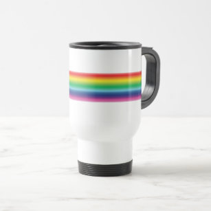 Pride rainbow colors lgbtq gay flag travel mug