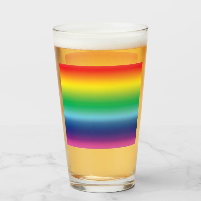 Pride rainbow colors lgbtq lgbt gay flag clear glass (Front Filled)