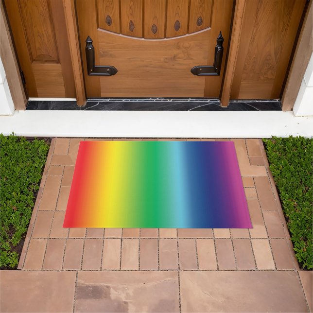 Pride rainbow colors lgbtq lgbt gay flag  doormat (Outdoor)