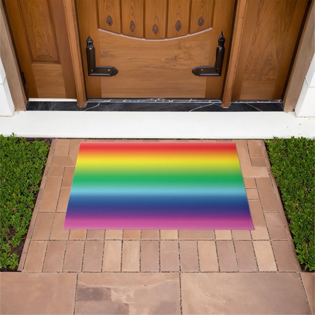 Pride rainbow colors lgbtq lgbt gay flag  doormat (Outdoor)