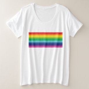 Pride rainbow colors lgbtq lgbt gay flag pattern plus size T-Shirt