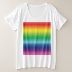 Pride rainbow colors lgbtq lgbt gay flag pattern plus size T-Shirt