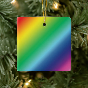 Pride rainbow colors pattern lgbtq lgbt Christmas Ceramic Ornament