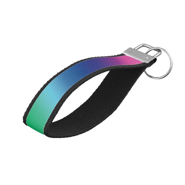 Pride rainbow colors pattern modern wrist keychain (Angled Up)