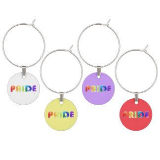 Pride Rainbow Colors Wine Charm Set
