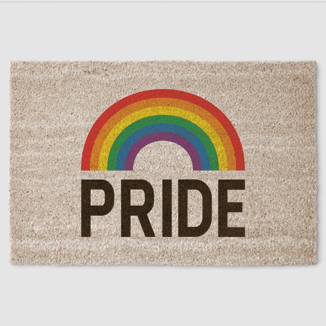 Pride Rainbow Fiber Doormat (Front)