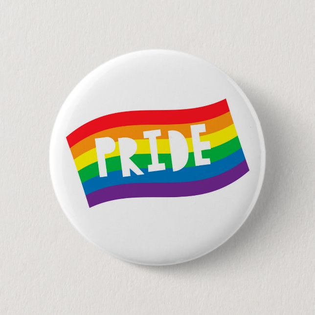 Pride Rainbow Flag Button (Front)