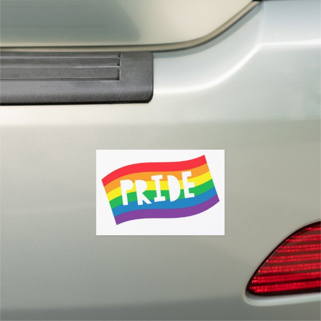 Pride Rainbow Flag Car Magnet (In Situ)