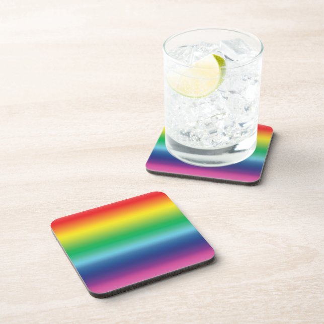 pride rainbow flag color lgbt lgbtq beverage coaster (Right Side)