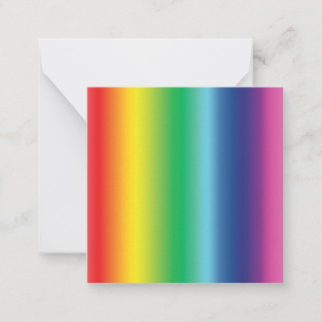 Pride rainbow flag colors gradient pattern modern note card (Front)