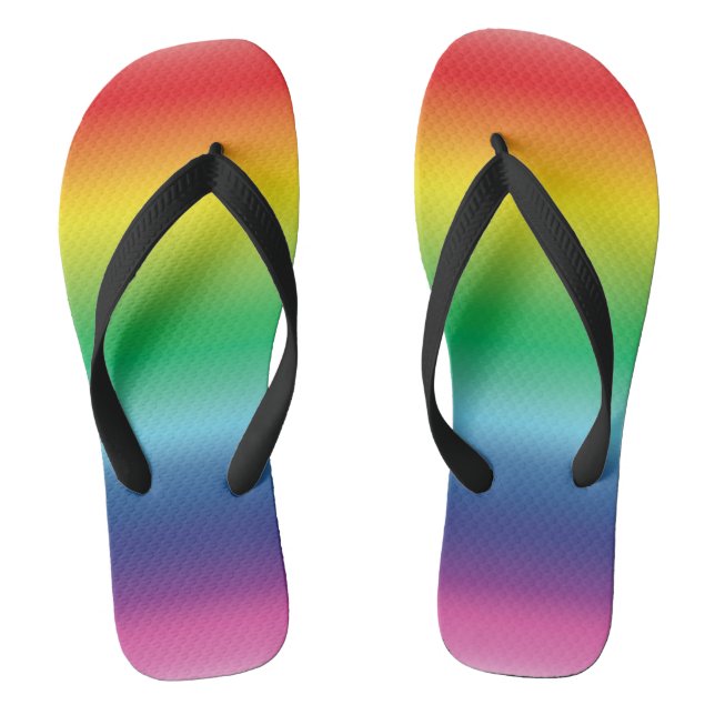 pride rainbow flag colors lgbt lgbtq Flip Flops (Footbed)