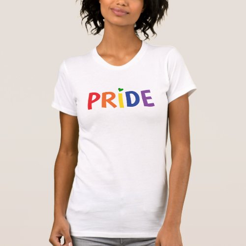 Pride rainbow flag colors lgbtqa gay pride text T_Shirt