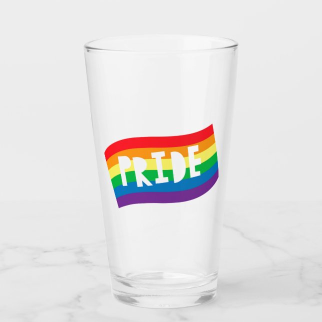 Pride Rainbow Flag Glass (Front)