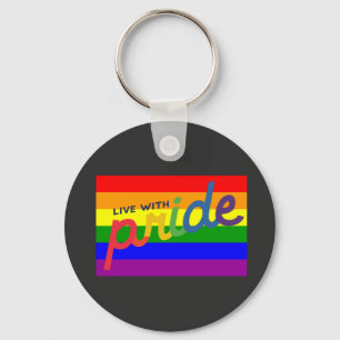 pride rainbow flag keychain