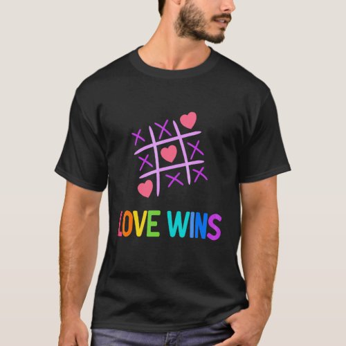 Pride Rainbow Flag Love Wins Tic Tac Toe  Lgbt Pri T_Shirt