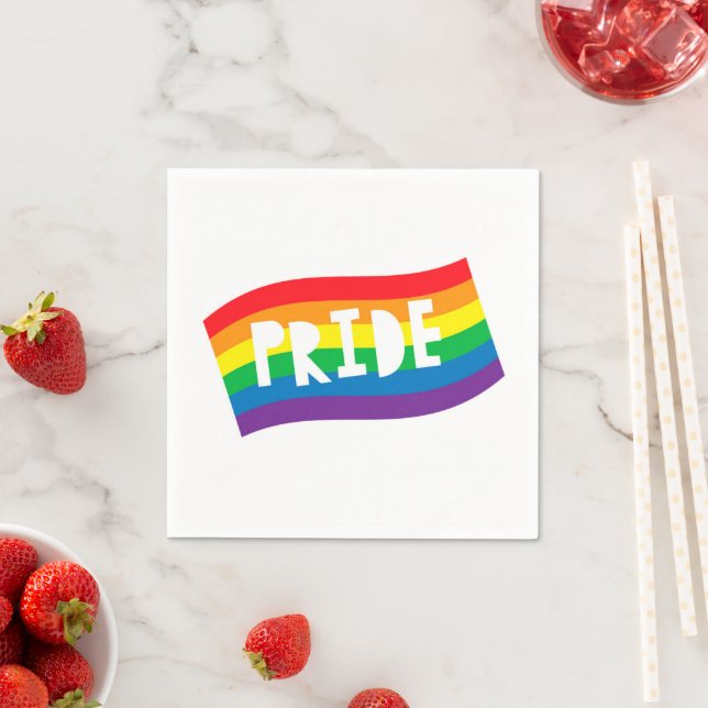 Pride Rainbow Flag Napkins (Insitu)