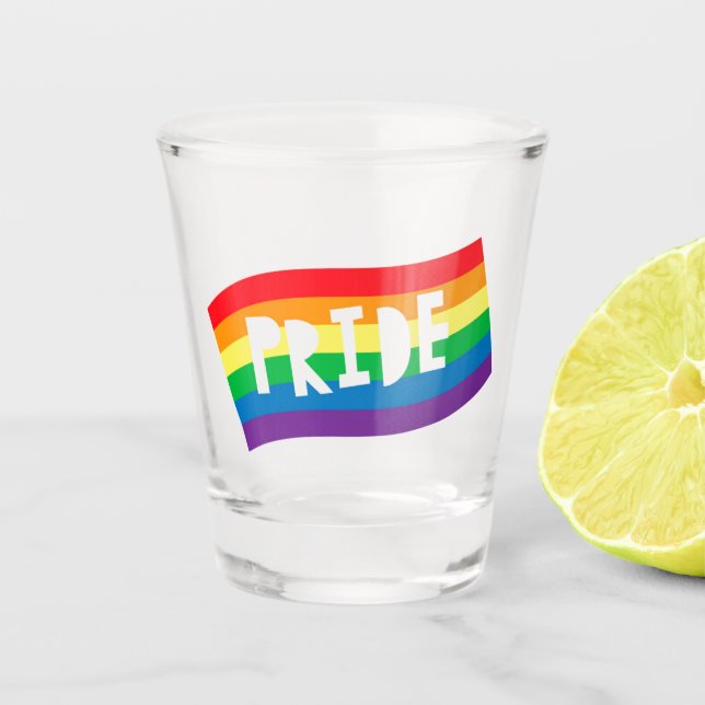Pride Rainbow Flag Shot Glass (Front)