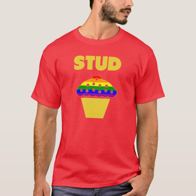 Pride Rainbow Flag Stud Muffin T-Shirt (Front)