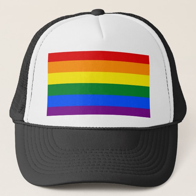 Pride Rainbow Flag Trucker Hat (Front)