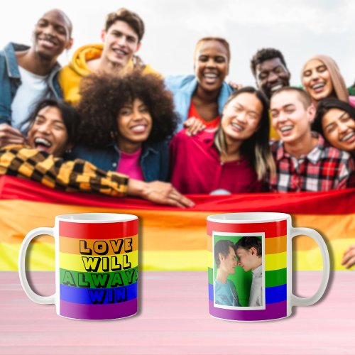 Pride Rainbow Flag with Photo Coffee Mug