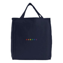 Pride rainbow flowers lgbtq gay flag cute embroidered tote bag