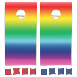 Pride rainbow gay colors lgbtq lgbt Cornhole Set