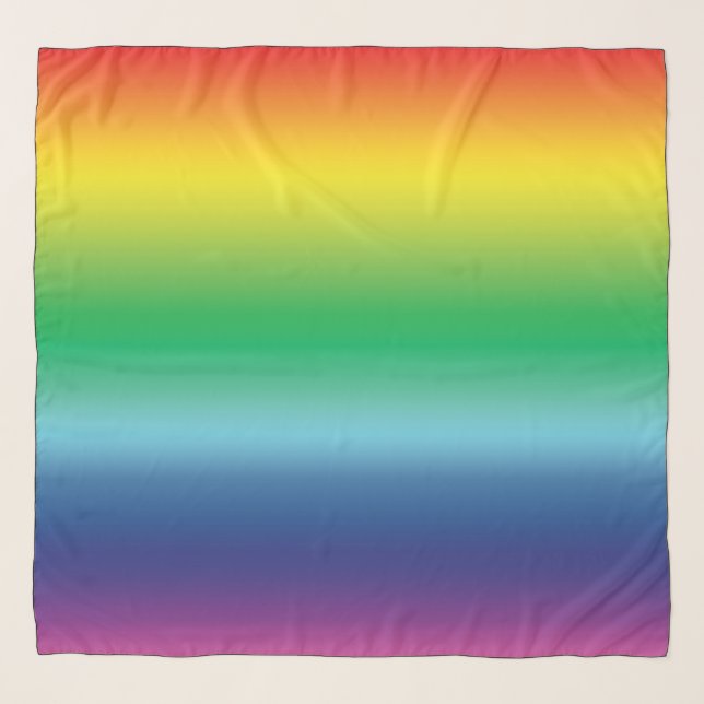 Pride rainbow gay flag colors lgbtq lgbt Chiffon Scarf (Front)