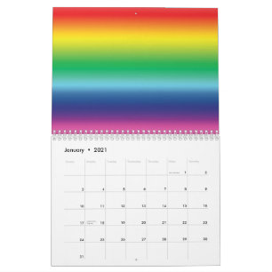 Pride rainbow gradient colors gay lgbt flag cool calendar